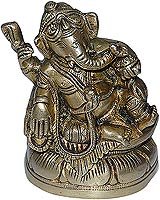 Hindu God Ganesha Brass Sculpture 2.5 x 1.25 x 3.75 inches (ganeshab018)