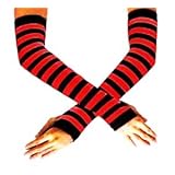 Black & Red Striped Arm Warmers