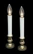 Pack of 2 Battery Operated Brass Plated Lighted Christmas Candle Lamps 9.5"