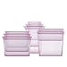 Zip Top Reusable 100% Platinum Silicone Containers - Full Set of 8 - Lavender