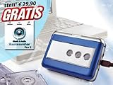 Produkt-Bild: auvisio Tragbarer USB-Kassettenspieler "TAPE2PC Blue Edition" - Rettet Ihre Musik- & H&ouml;rspiel-Sch&auml;tze auf MC flink ins digitale Zeitalter! Kassetten digitalisieren als MP3 am PC!