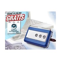 auvisio Tragbarer USB-Kassettenspieler "TAPE2PC Blue Edition" - Rettet Ihre Musik- & H�rspiel-Sch�tze auf MC flink ins digitale Zeitalter! Kassetten digitalisieren als MP3 am PC!