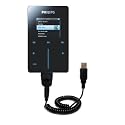 Coiled Power Hot Sync and Charge USB Data Cable w/ Tip Exchange for the Philips GoGear HDD6330 - Gomadic Brand