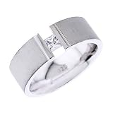 Mens .925 Sterling Silver CZ Diamond Tension Ring