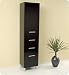 Espresso Bathroom Linen Cabinet w/3 Pull-Out Drawers