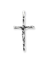 Sterling Silver Larger Antiqued Crucifix Pendant