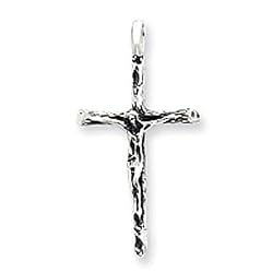 Sterling Silver Larger Antiqued Crucifix Pendant