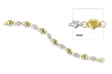 14 kt gold two tone heart link bracelet 7/1/2