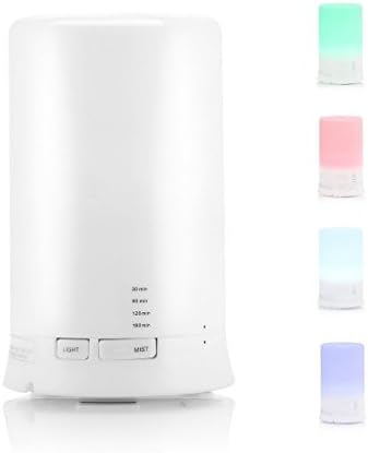 Ninth 100ml Essential Oil Diffuser Quiet Ultrasonic Cool Mist Aroma Humidifier with Color-changing LED Lights Timing Set and Waterless Auto Shut-off Function for Baby Yoga Spa Home Office Bedroom