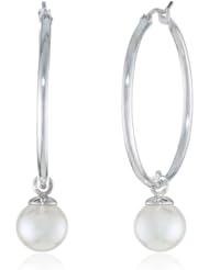 Majorica Sterling Silver Hoop Earrings