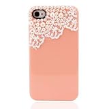 Hand Made Lace and Pearl Peach Orange Hard Case Cover