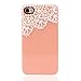 Hand Made Lace and Pearl Peach Orange Hard Case Cover