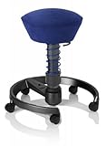 SWOPPER CLASSIC 3D-Aktiv-Bürostuhl Hocker Sitzpolster Normal, Farbe royal-blau, Fussring mit Rollen nach DIN EN 12529, Feder MEDIUM, Basis Anthrazit, Federfarbe blau (SWOP06R)