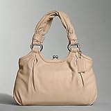 Coach Parker Leather Kisslock Satchel Bag Purse Tote 13437 Sand