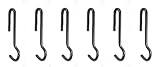 Enclume PHS-HS Angled Pot Hook, Set of 6, Hammered Steel
