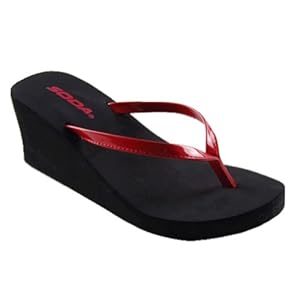 Amazon.com: Soda Women's Foam Platform Thong Flip Flop Beach Sandals White Size 9: Electronics