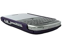 iTALKonline PURPLE Clip On Back Shell Case / Cover / Skin with Screen Protector and Cleaning Cloth for BlackBerry 9000 BOLD