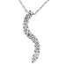 Sterling Silver S Curve CZ Elegant Pendant