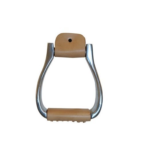 STIRRUP ALUMINUM ROPING W/WIDE LEATHER BAND