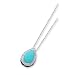 Sterling Silver Tear Drop Shaped Turquoise and CZ (Cubic Zirconia) Necklace with 18 inch Sterling Silver chain