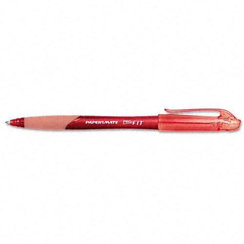 Paper Mate® 70711 - PRO-FIT BALLPOINT STICK PEN, RED INK, MEDIUM, DOZEN