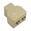 RJ45 1x2 Ethernet Connector Splitter, Light Beige
