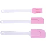 niceeshop(TM) Pink 3 Piece DIY Cake Baking Tools Silicone Mixing Spatulas Scraper Set
