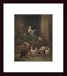 Art Poster Wood Framed Print - Barn Yard - Artist: Claude Guilleminet- Poster Size: 11 X 13