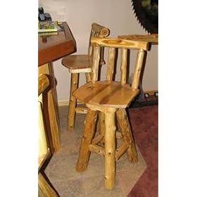 Rustic Log Bar Stool