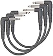 Planet Waves Classic Series Instrument Cable with Right Angle Plug, 0.5 feet (3-pack)