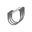 Planet Waves Classic Series Instrument Cable with Right Angle Plug, 0.5 feet (3-pack)