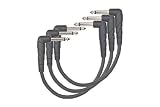 Planet Waves Classic Series Instrument Cable with Right Angle Plug, 0.5 feet (3-pack)