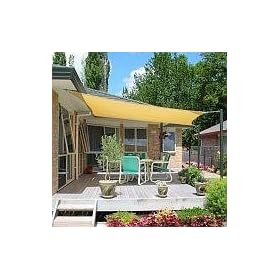 Petras 20' X 13' Rectangular Sun Shade Sail Desert Sand, Brand New Kit