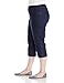 SLIM-SATION Women's Plus Size Wide Band Pull on Straight Leg Capri with Tummy Control M2603PW