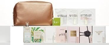 High end Designer Fragrance Sampler for women - Lot x 10 perfume Vials in a travel bag