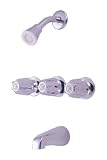 Shower Trim Kit, for 3-handle Shower Valve, Fit Price Pfister Compression Stem Shower, Chrome Finish -By Plumb USA