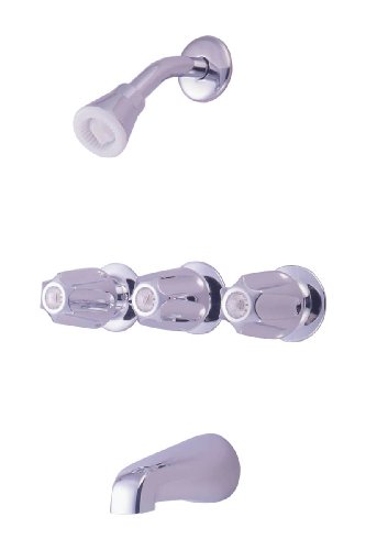 Shower Trim Kit, for 3-handle Shower Valve, Fit Price Pfister Compression Stem Shower, Chrome Finish -By Plumb USA