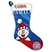 CHICAGO CUBS Team Logo Soft Velvet SNOWMAN CHRISTMAS STOCKING with Bells (16