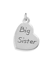 Oxidized "Big Sister" Heart Charm