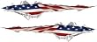 Ripped / Torn Metal Look Decals With American Flag
