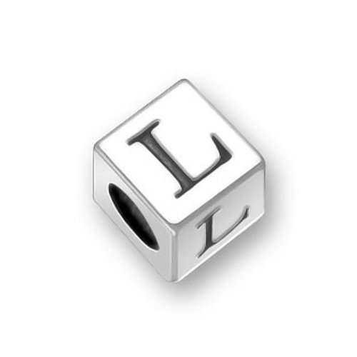 Bling Jewelry 925 Sterling Silver Block Letter L Chamilia Pandora Bead Compatible Charm