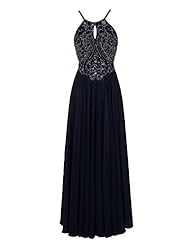 Beaded Backless Flowy Chiffon Natural   Waistline Spaghetti Strap Evening Dress/Prom Dress 