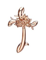 CleverEve Luxury Series 14K Rose Gold 3.50 grams Floral Hispanic Style Cross Pendant 26.25 x 17.00mm