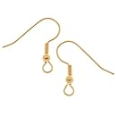 100-Piece22KGoldPlatedSurgicalSteelEarringHooks,Hypo-Allergenic