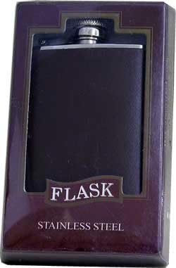 3.5oz"Cowboy Boots" Brown Genuine Leather Flask