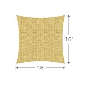 New Sand Color 18' Square Sun Shade Sail Shade Canopy Sun Shelter