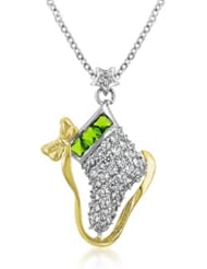 Ice Skate Cubic Zirconia Pendant