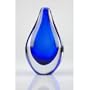 Murano Glass Blue Vase Elegant 100% Hand Blown Art E19B