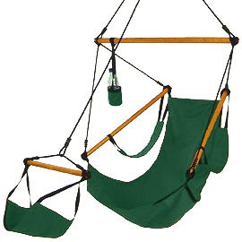 Green Camping Air/Sky Hanging Chair - Outdoor Porch Swing/Hammock