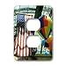 Florene Patriotic - American Beauty - Light Switch Covers - 2 plug outlet cover
